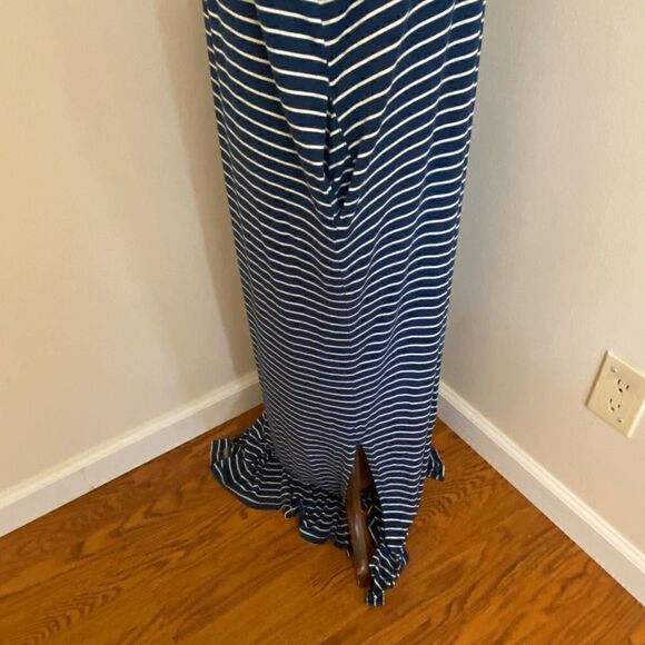 Matilda Jane Set Sail Striped Maxi Dress Teal Blue Stripes Small - Picture 4 of 7
